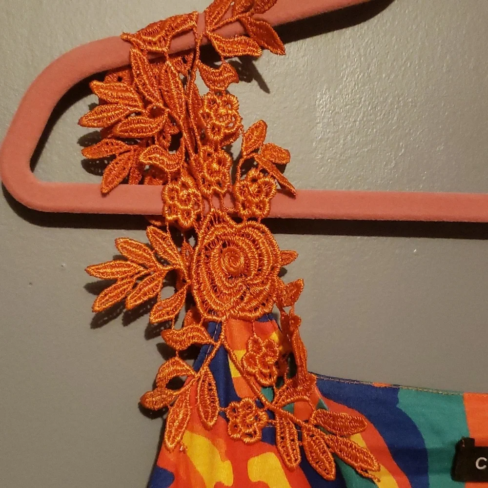 CHICME Lady's Sleeveless Sundress with Crochet Shoulder Straps - Picture 2 of 7